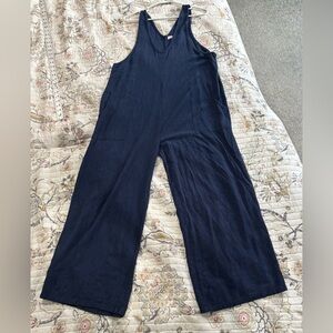 Vintage Sleeveless Blue Super Wide Leg Jumpsuit